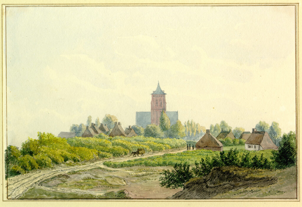 Aquarel van de kerk